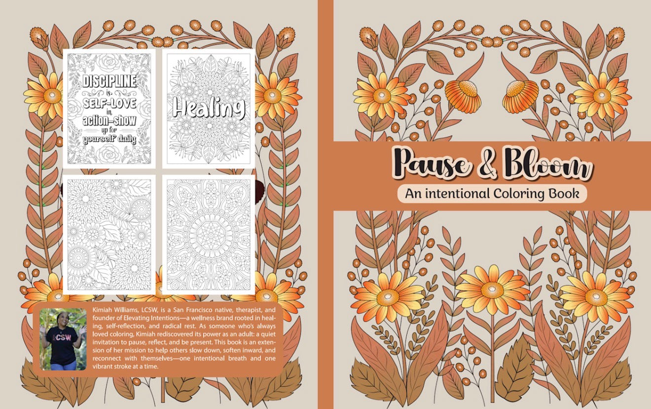 Pause & Bloom: An Intentional Coloring Book